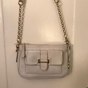 Brahmin white cross body bag